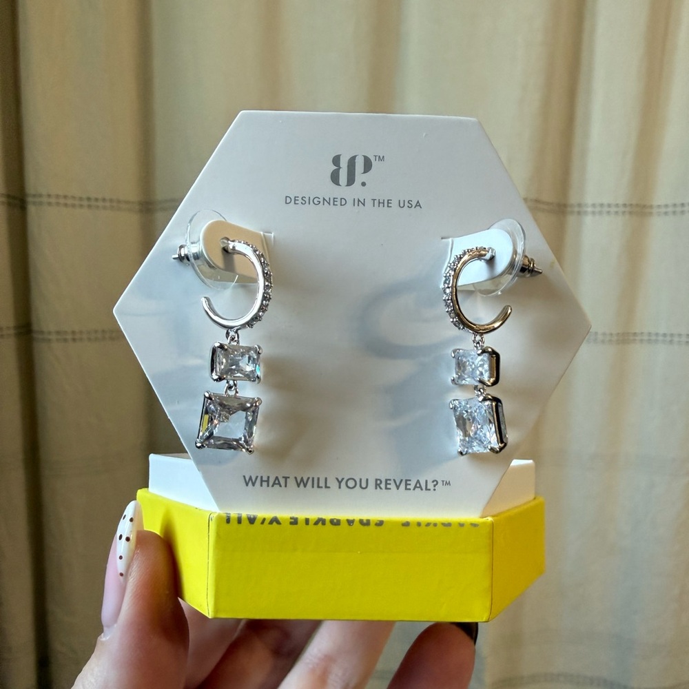 Elegant Silver and Clear Gemstone Earrings